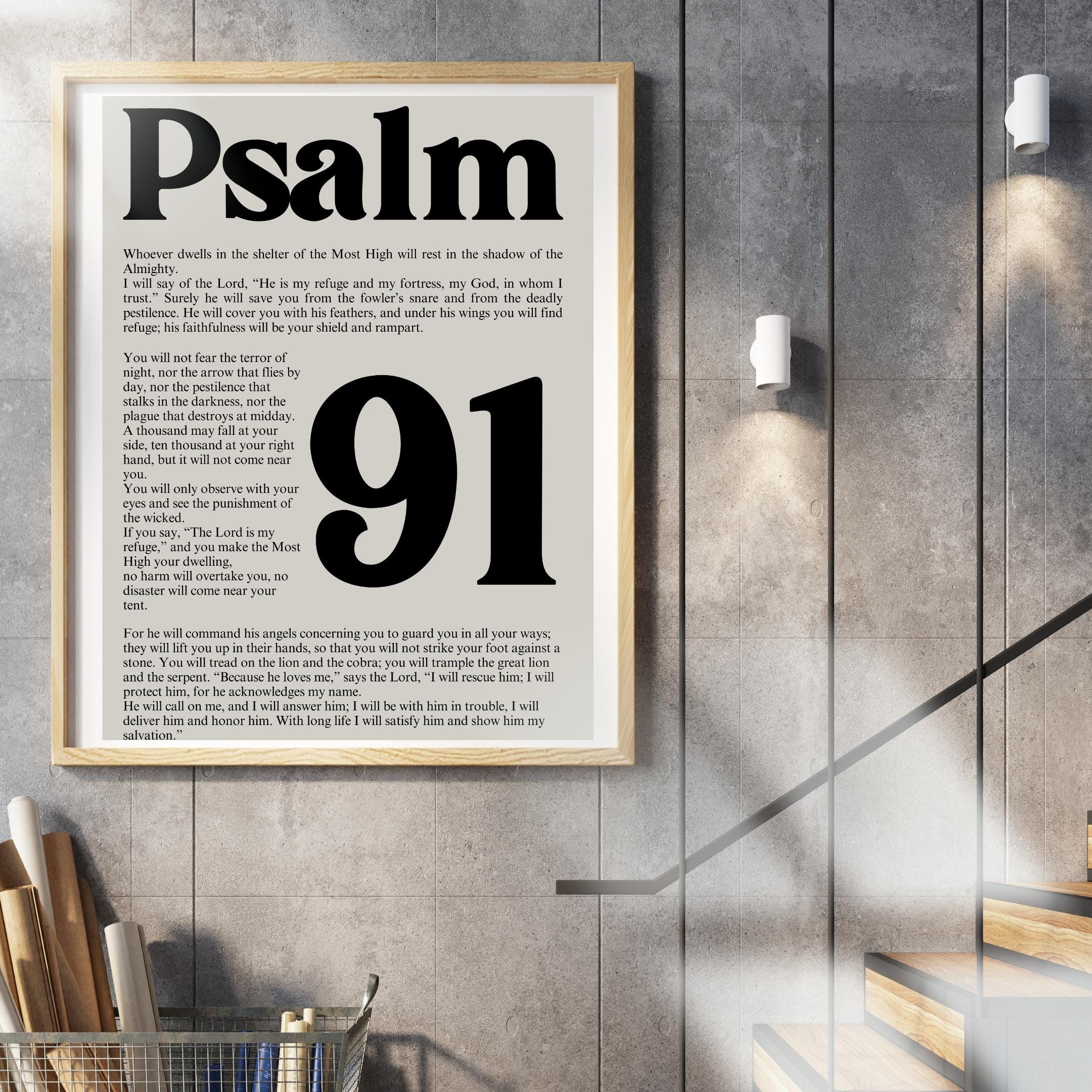 Psalm 91 Scripture Wall Art Print (Digital Download)