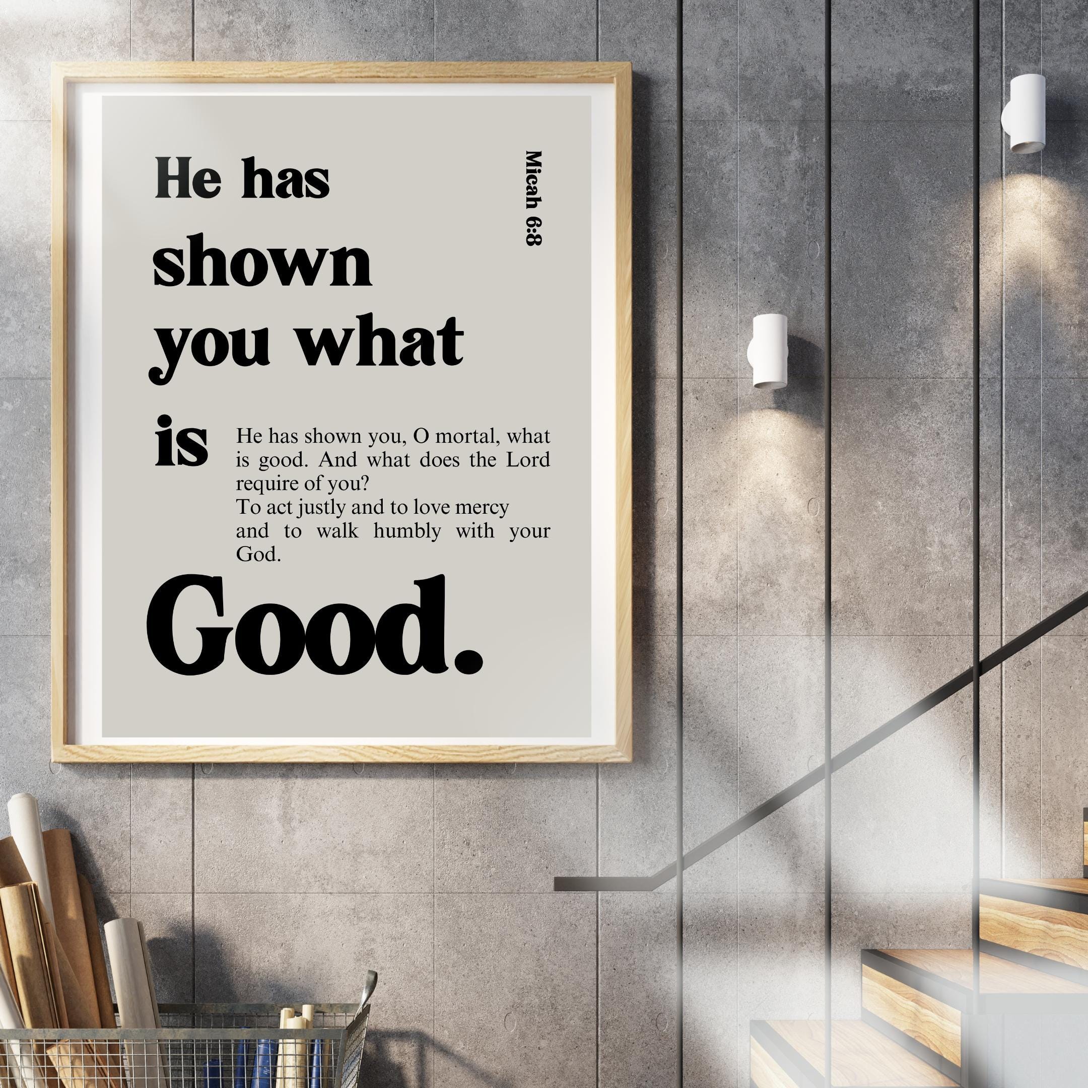 Micah 6:8 Scripture Print, Modern Typography Bible Verse Art (Digital Download) - Image 9