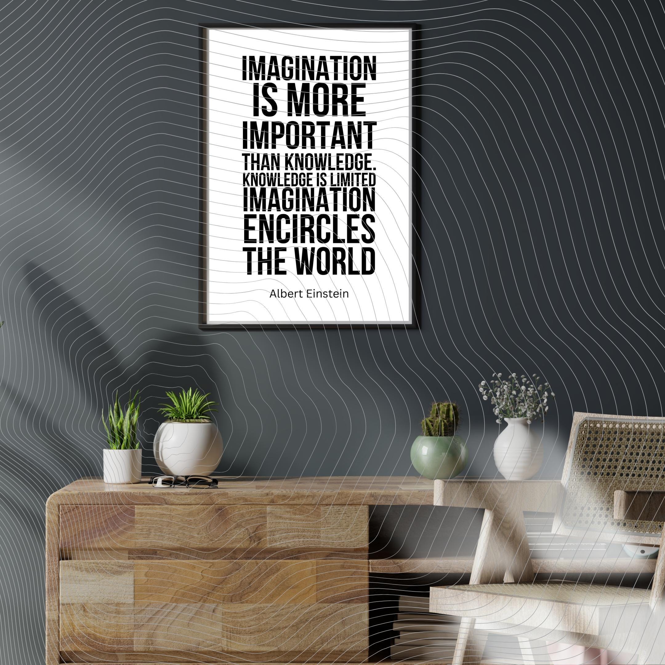 Albert Einstein Quote Poster - Imagination Is More Important - Printable Wall Art - Digital Download - Image 11