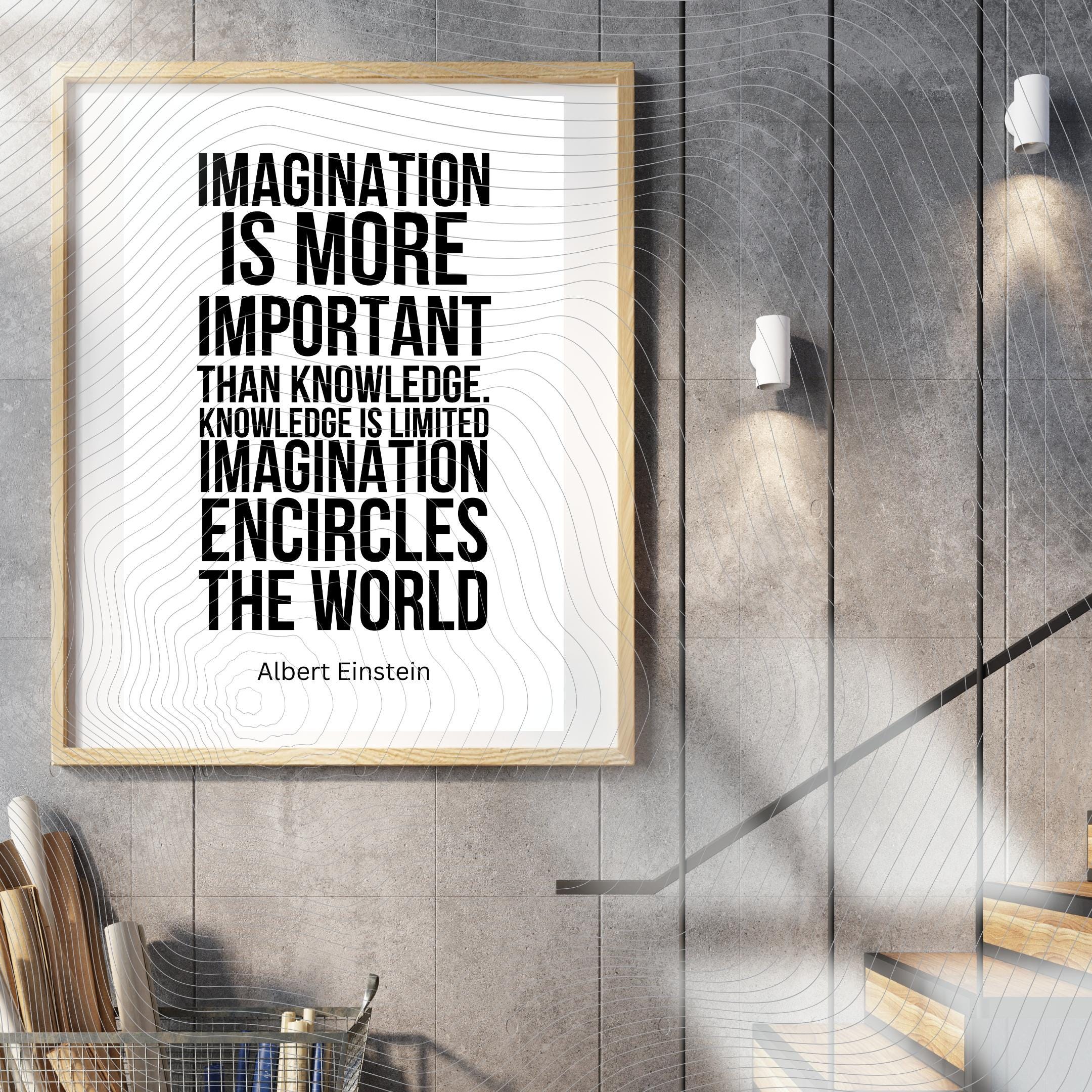 Albert Einstein Quote Poster - Imagination Is More Important - Printable Wall Art - Digital Download - Image 9