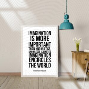Albert Einstein Quote Poster - Imagination Is More Important - Printable Wall Art - Digital Download