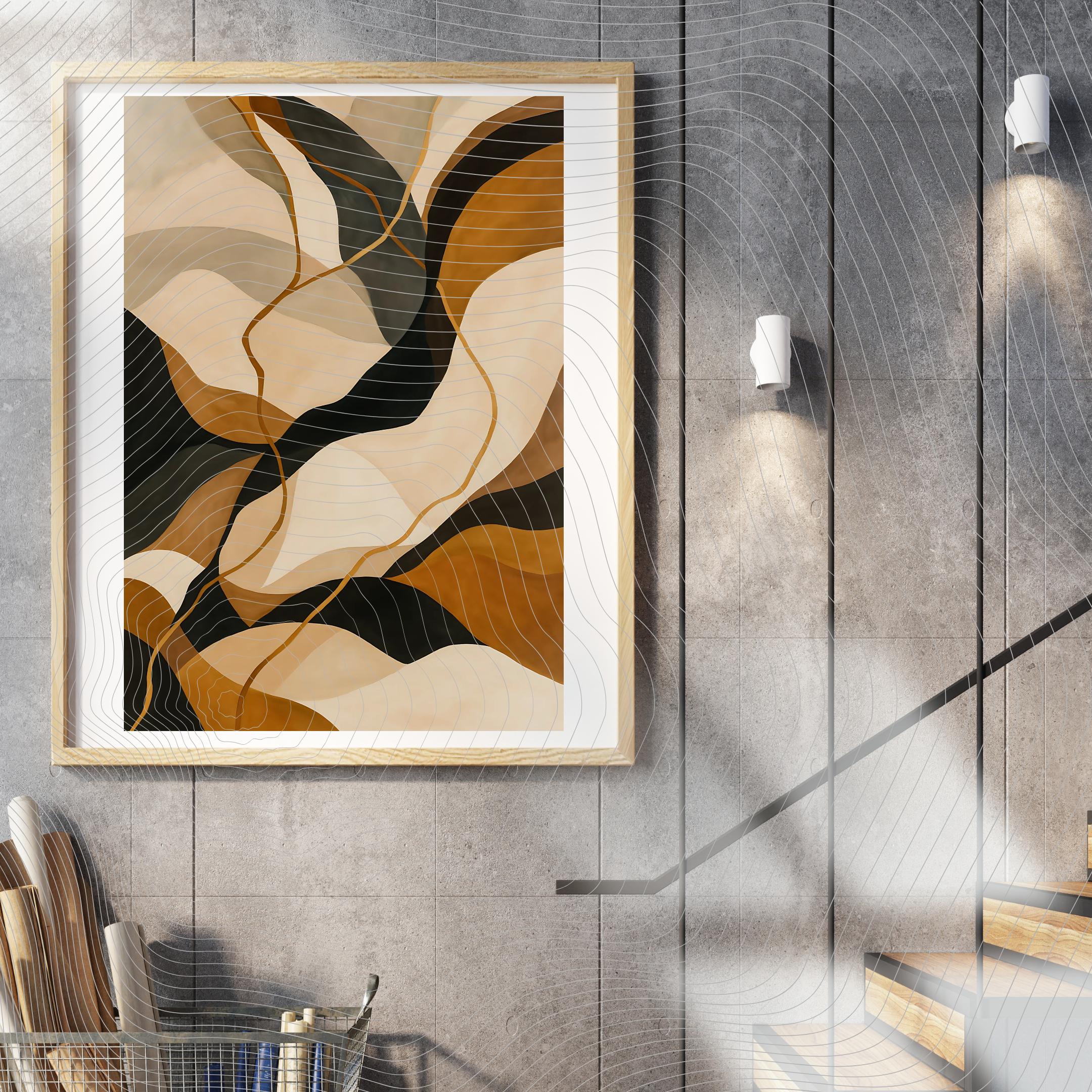 Abstract Terracotta Shapes Art Print: Modern Boho Decor (Digital Download)