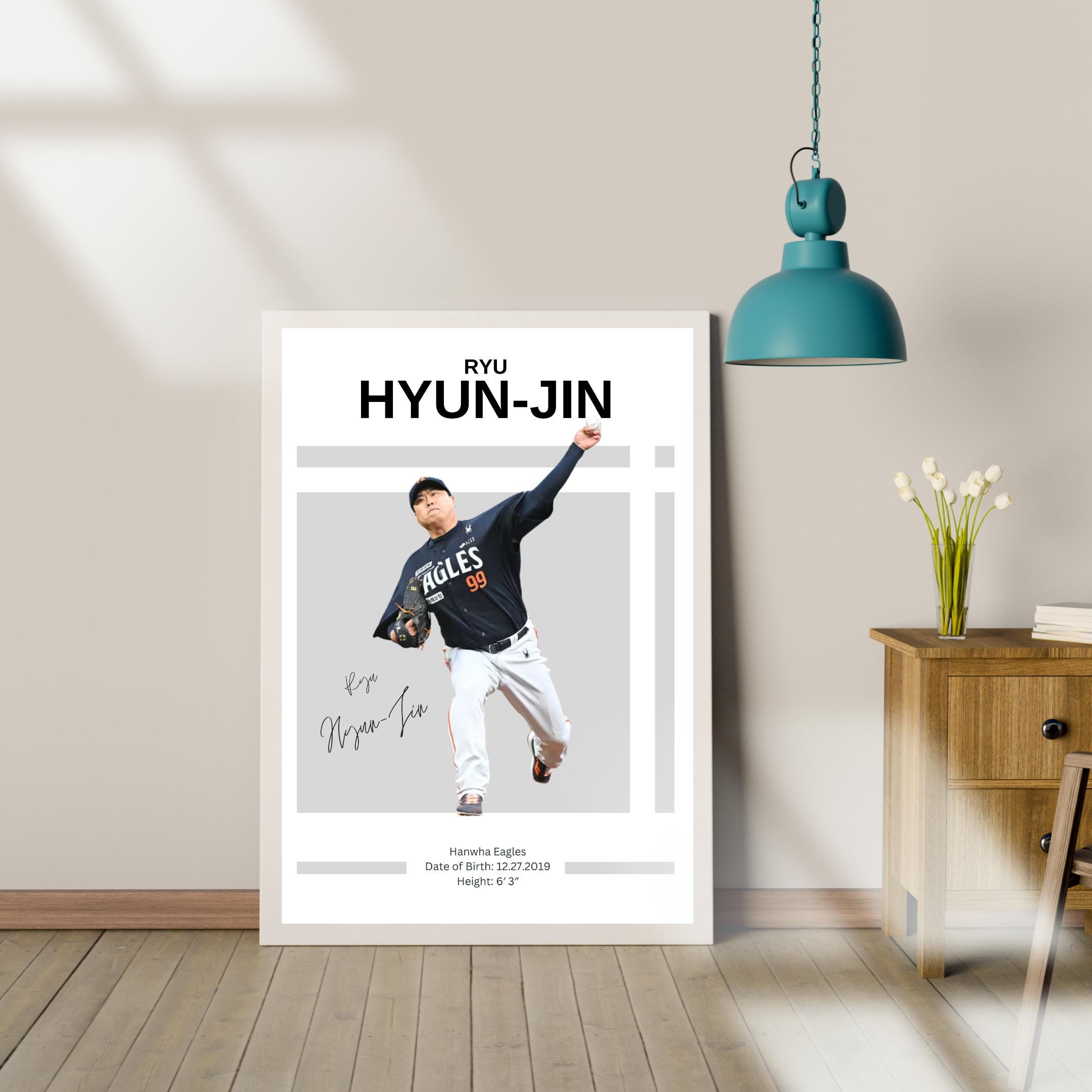Baseball Poster Hyun-Jin Ryu β Minimalist Sports Wall Art Printable