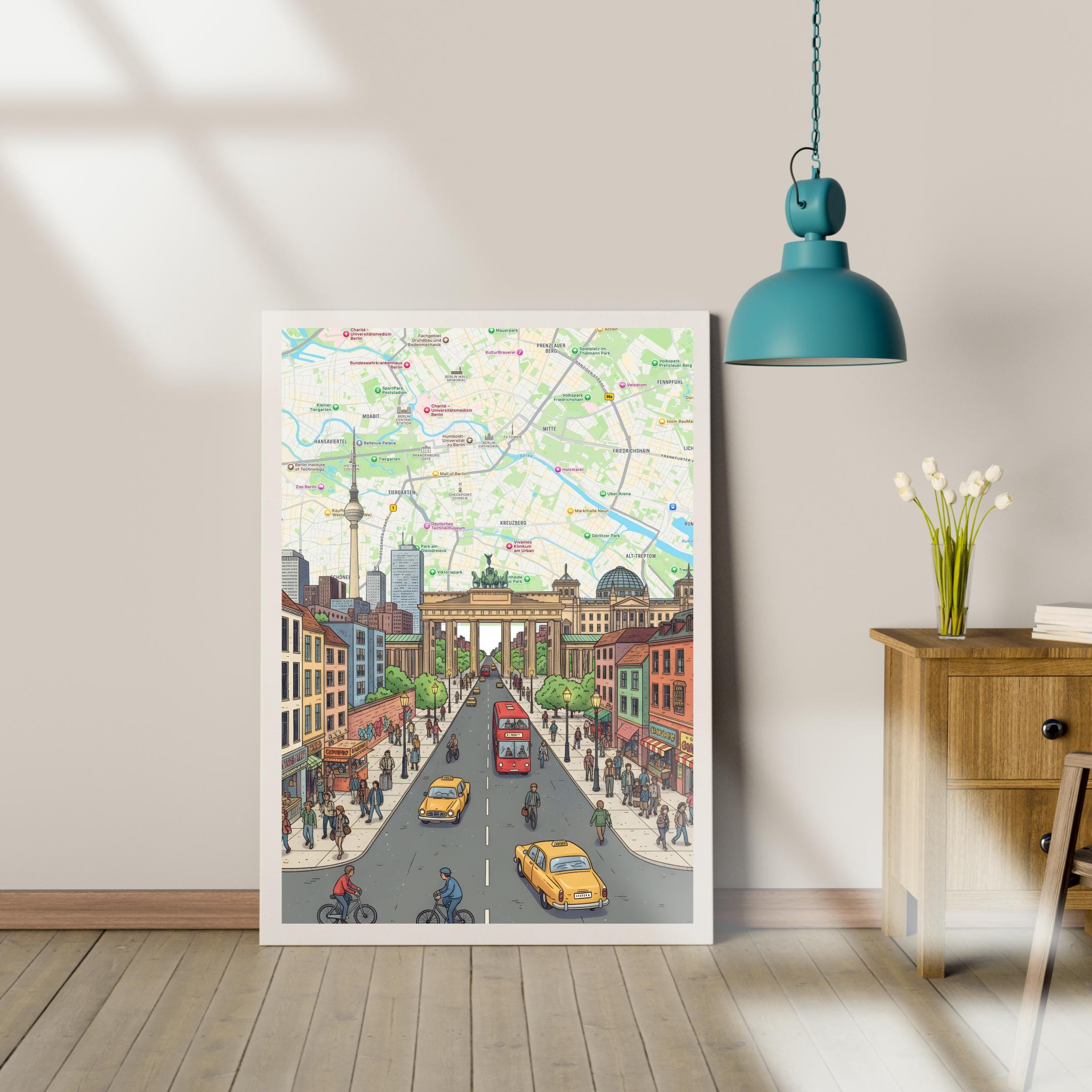 Berlin Cityscape Wall Art Print - Digital Download Poster