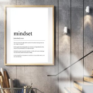 Mindset Definition Print | Minimalist Office Decor (Digital Download)