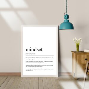 Mindset Definition Print | Minimalist Office Decor (Digital Download)