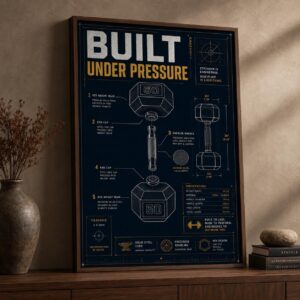 Built Under Pressure - Dumbbell Blueprint Gym Wall Art (Digital Download)