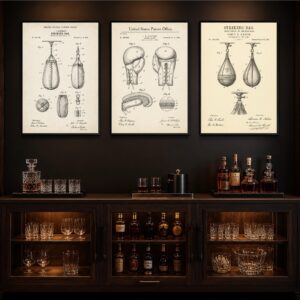 Vintage Boxing Patent Trio Poster - Gloves and Striking Bags (Digital Download)