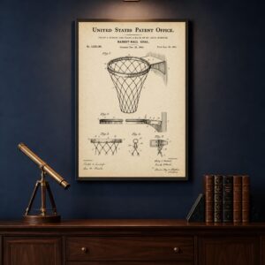 Basketball Coach Gift, Vintage Patent Print for Sports Office or Man Cave (Digital Download)