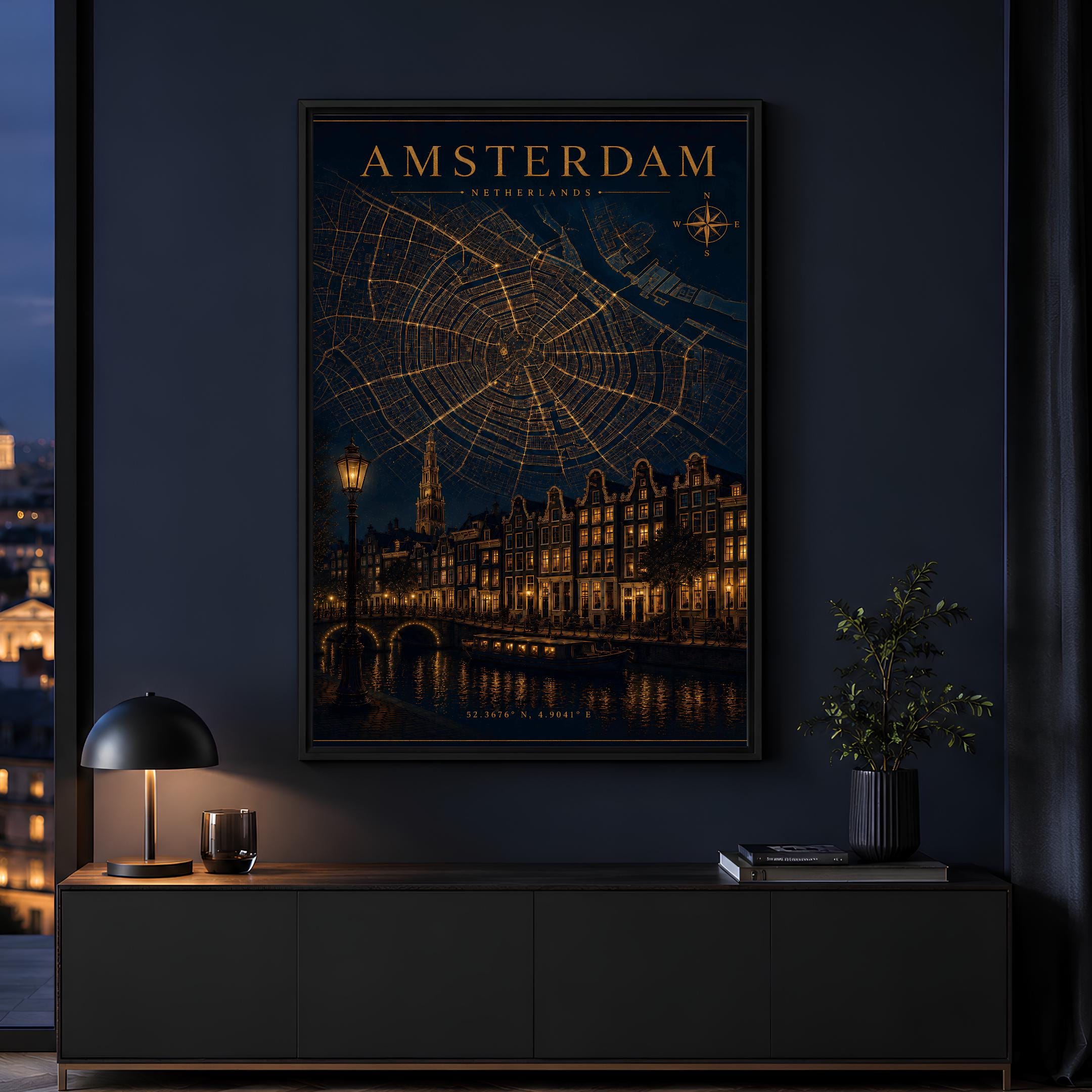 Amsterdam City Map Poster Digital download - Travel Wall Art - Image 2